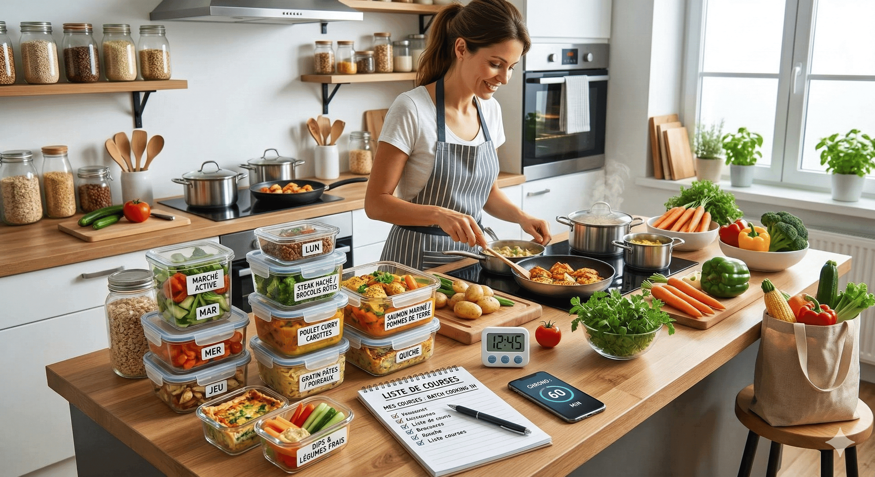 Batch cooking en 60 minutes (liste de courses)